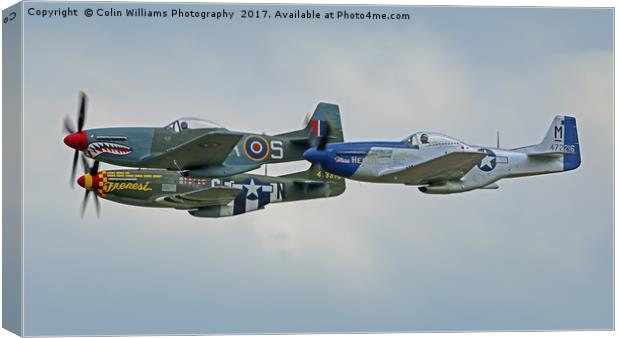 Mustang Flypast  - Duxford  3 Canvas Print by Colin Williams Photography