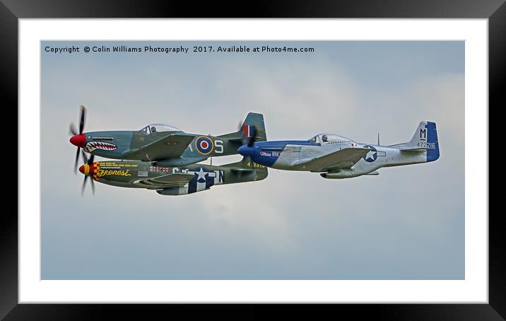 Mustang Flypast  - Duxford  3 Framed Mounted Print by Colin Williams Photography