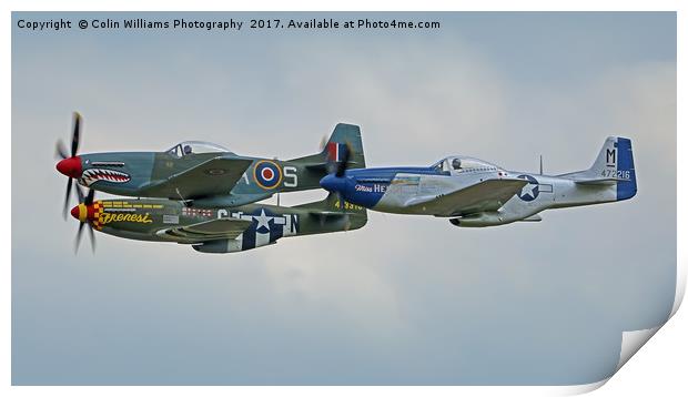 Mustang Flypast  - Duxford  3 Print by Colin Williams Photography