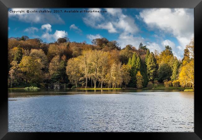 Late November afternoon at Stourhead Gardens Framed Print by colin chalkley