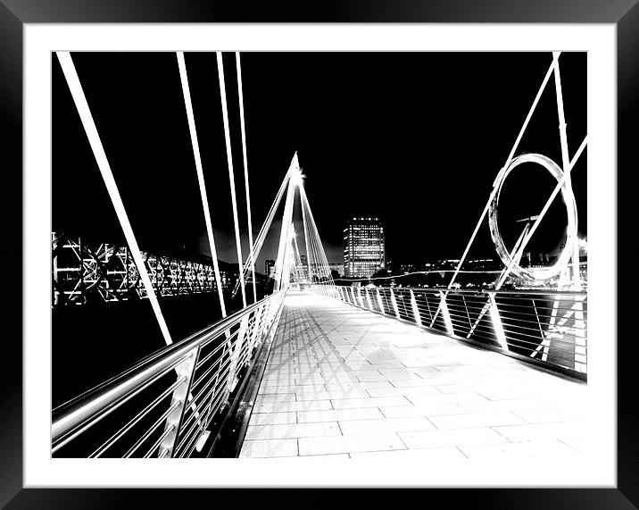 Hungerford Bridge, London Framed Mounted Print by peter tachauer