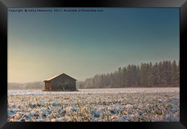Morning On The Snowy Fields Framed Print by Jukka Heinovirta