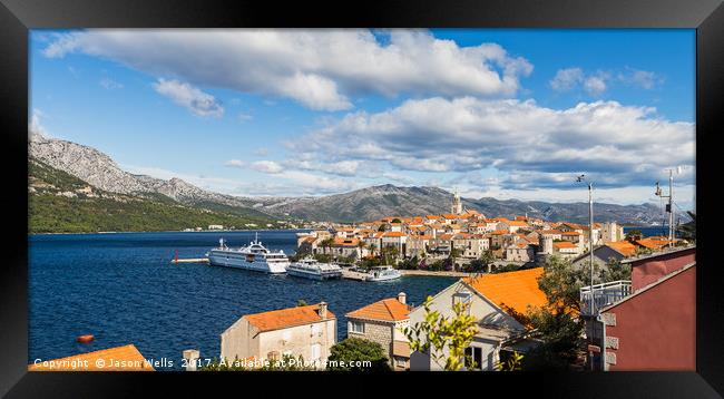 Colours of Korcula old town Framed Print by Jason Wells
