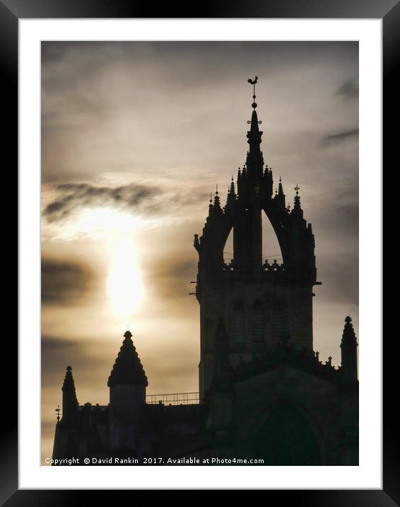 the spire of St Giles Cathedral on the Royal Mile  Framed Mounted Print by Photogold Prints
