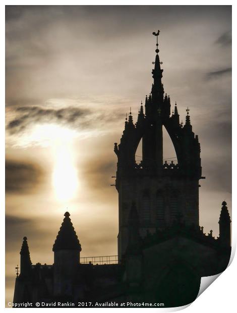 the spire of St Giles Cathedral on the Royal Mile  Print by Photogold Prints