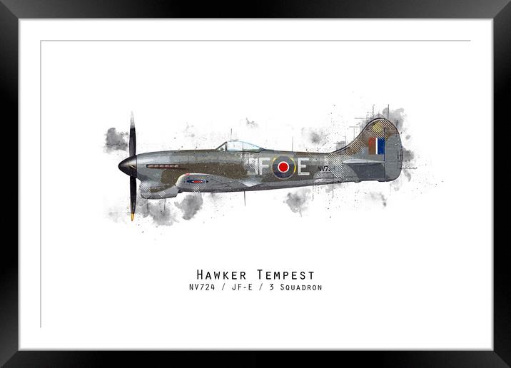 Tempest Sketch - NV724 Framed Mounted Print by J Biggadike