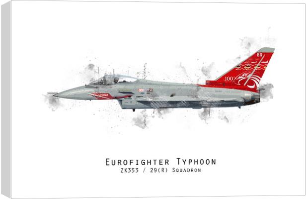 Typhoon Sketch - ZK353 Canvas Print by J Biggadike