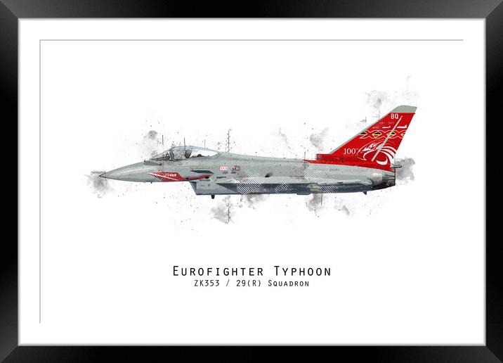 Typhoon Sketch - ZK353 Framed Mounted Print by J Biggadike