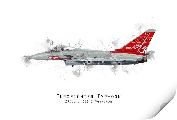 Typhoon Sketch - ZK353 Print by J Biggadike