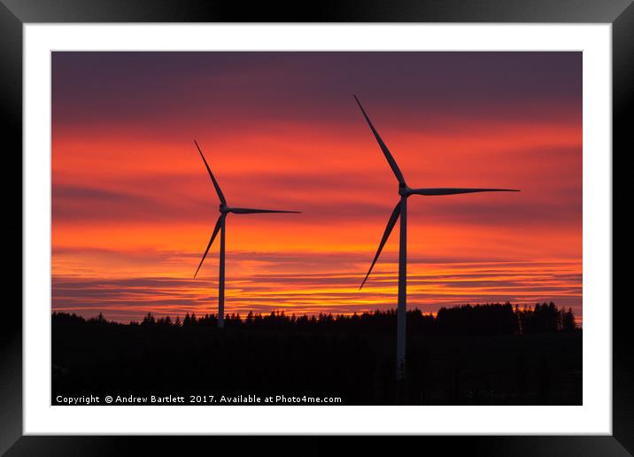 Rhigos Viewpoint, South Wales, UK, at sunset. Framed Mounted Print by Andrew Bartlett