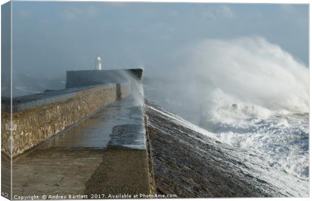 Porthcawl, South Wales, UK,  Hurricane Ophelia Canvas Print by Andrew Bartlett