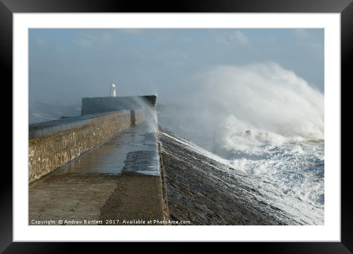 Porthcawl, South Wales, UK,  Hurricane Ophelia Framed Mounted Print by Andrew Bartlett