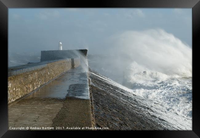 Porthcawl, South Wales, UK,  Hurricane Ophelia Framed Print by Andrew Bartlett