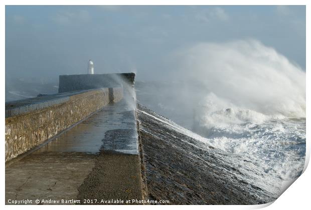 Porthcawl, South Wales, UK,  Hurricane Ophelia Print by Andrew Bartlett