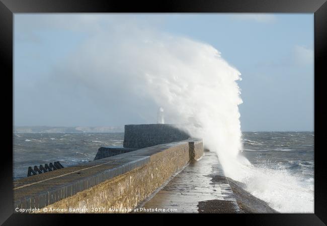 Porthcawl, South Wales, UK, Hurricane Ophelia Framed Print by Andrew Bartlett