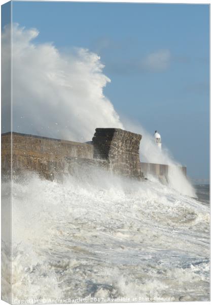 Porthcawl, South Wales, UK, Hurricane Ophelia Canvas Print by Andrew Bartlett