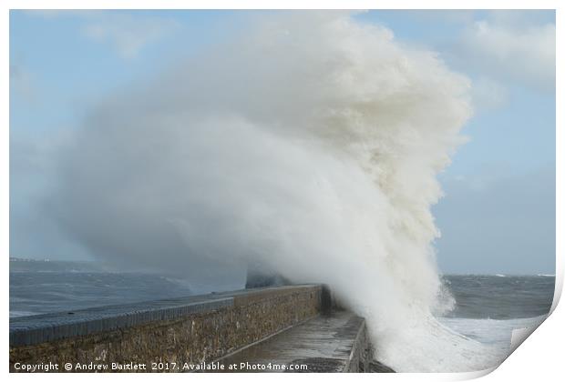 Porthcawl, South Wales, UK, Hurricane Ophelia Print by Andrew Bartlett