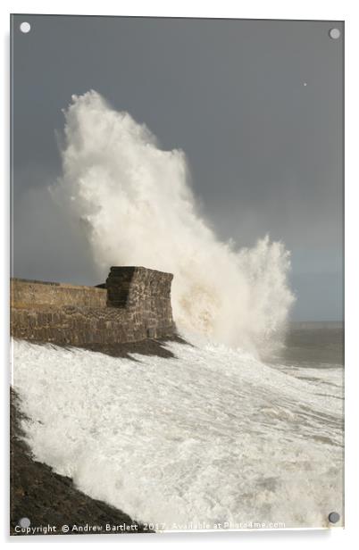 Porthcawl, South Wales, UK, during Storm Doris Acrylic by Andrew Bartlett