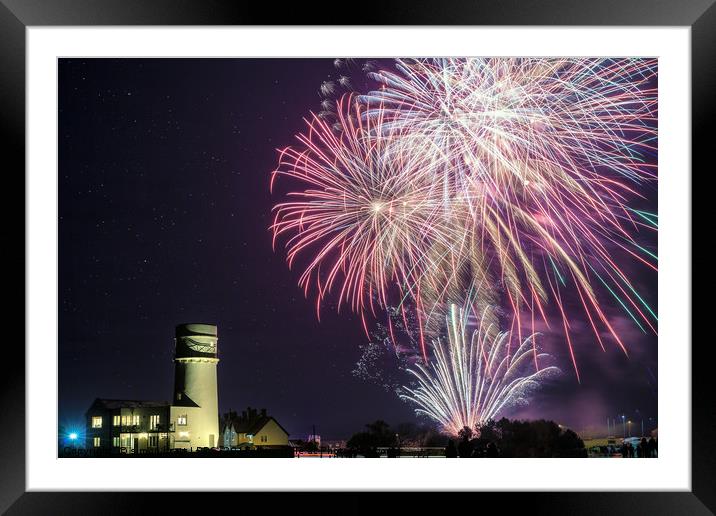 Hunstanton fireworks night 2017 in Norfolk UK Framed Mounted Print by Simon Bratt LRPS