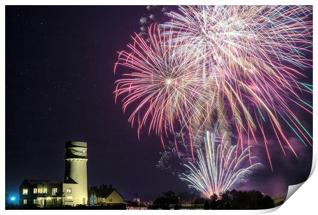 Hunstanton fireworks night 2017 in Norfolk UK Print by Simon Bratt LRPS