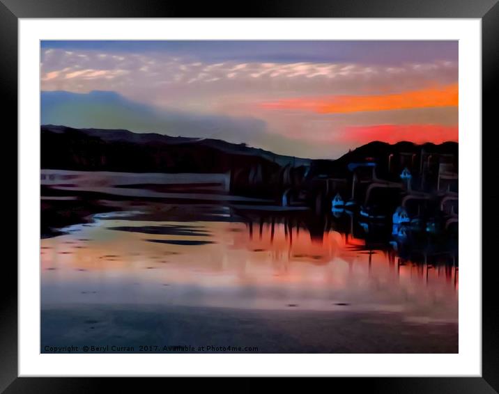 Golden Hour in Hayle Harbour Framed Mounted Print by Beryl Curran