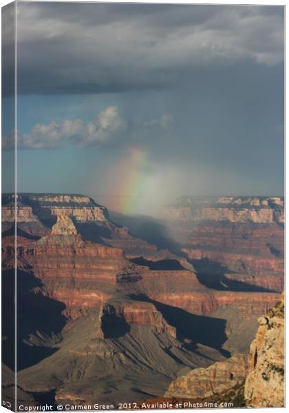 Rainbow over the Grand Canyon National Park Canvas Print by Carmen Green