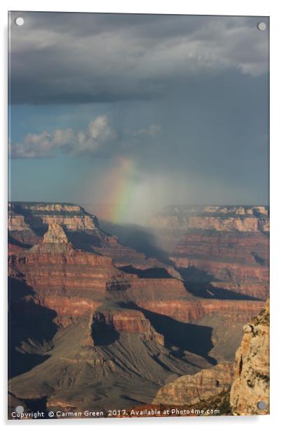 Rainbow over the Grand Canyon National Park Acrylic by Carmen Green