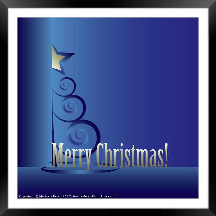 Sapphire Christmas tree Framed Mounted Print by Marinela Feier
