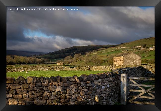Dry stone walling Framed Print by kevin cook