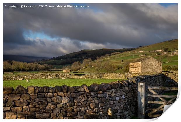 Dry stone walling Print by kevin cook
