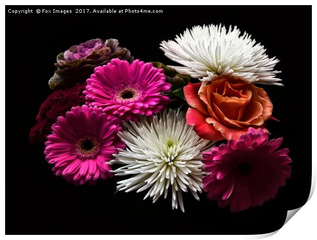 Flowers in the dark Print by Derrick Fox Lomax