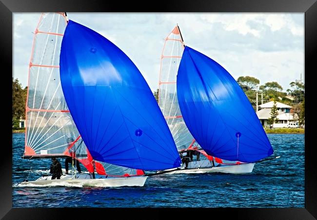 Children having fun sailing. Framed Print by Geoff Childs