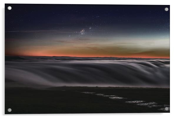 Cloud Inversion before Dawn as the sky starts to c Acrylic by Chantal Cooper