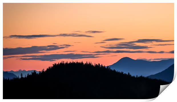 Sunset over Squamish Print by Chantal Cooper
