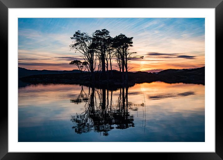 Lochinver at sunset  Framed Mounted Print by Steve Lansdell
