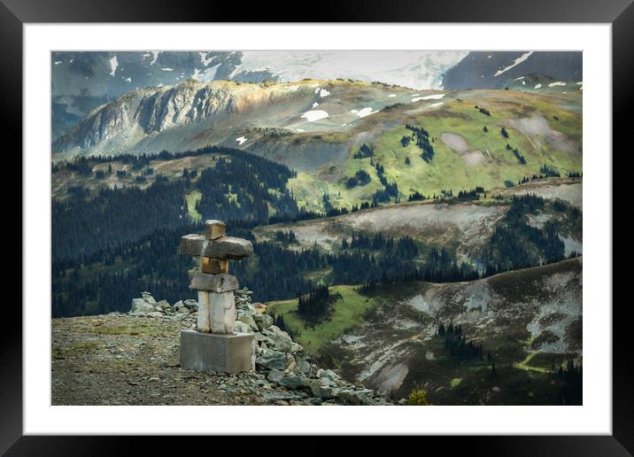 On top of Whistler Mountain Framed Mounted Print by Chantal Cooper