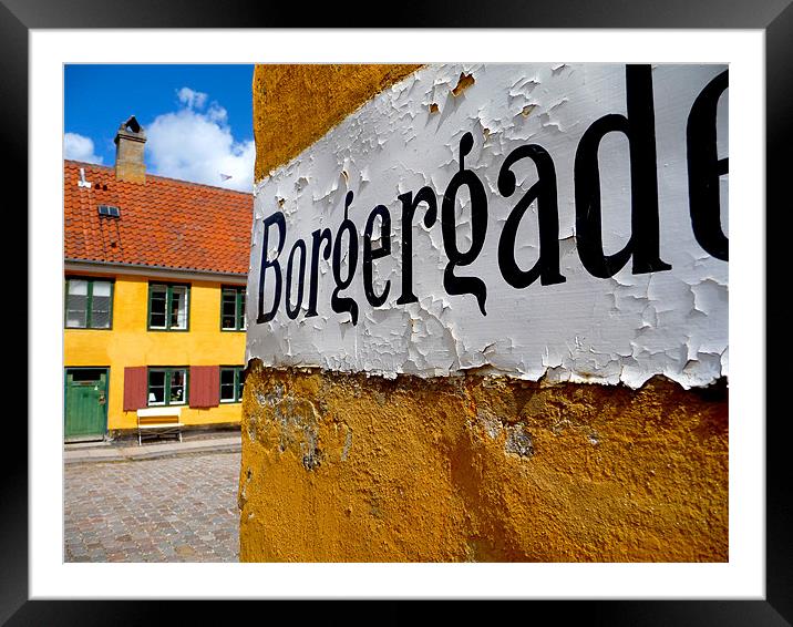 Borgergade in Copenhagen Framed Mounted Print by peter tachauer