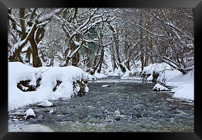 The Winter Stream - Congburn, Durham Framed Print by David Lewins (LRPS)