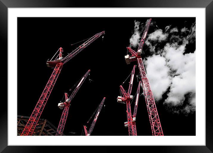 City Cranes Framed Mounted Print by peter tachauer