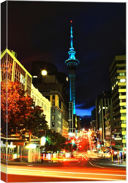 Auckland By Night Canvas Print by Neil Gavin