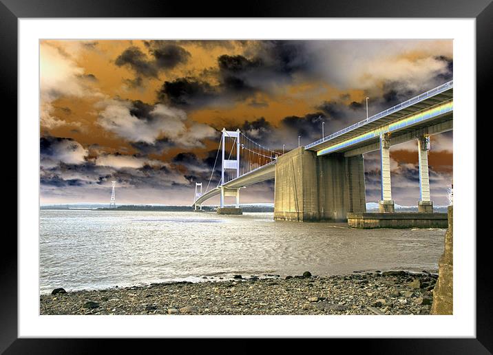 Severn Crossing Framed Mounted Print by les tobin