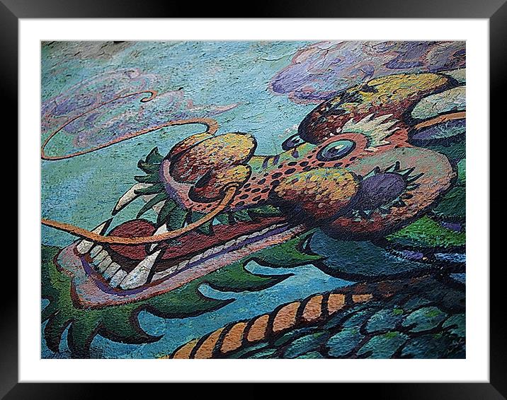 Dragon Mural painted Framed Mounted Print by Patti Barrett