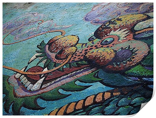 Dragon Mural painted Print by Patti Barrett