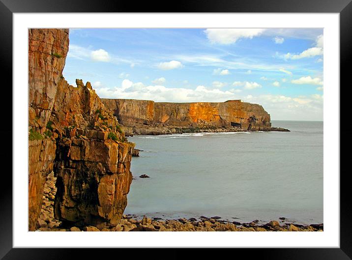 St Govan,s Head,Pembrokeshire,Wales. Framed Mounted Print by paulette hurley