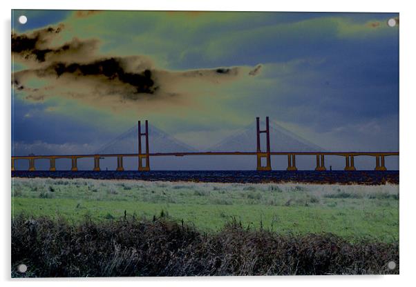New Severn crossing Acrylic by les tobin