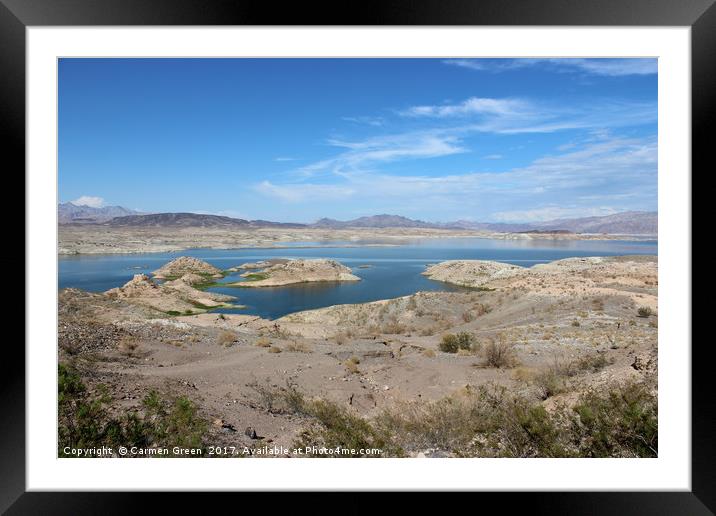 Lake Mead, Nevada Framed Mounted Print by Carmen Green