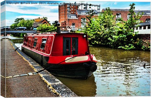 Canal boat on Shropshire Union canal at Chester Canvas Print by Frank Irwin