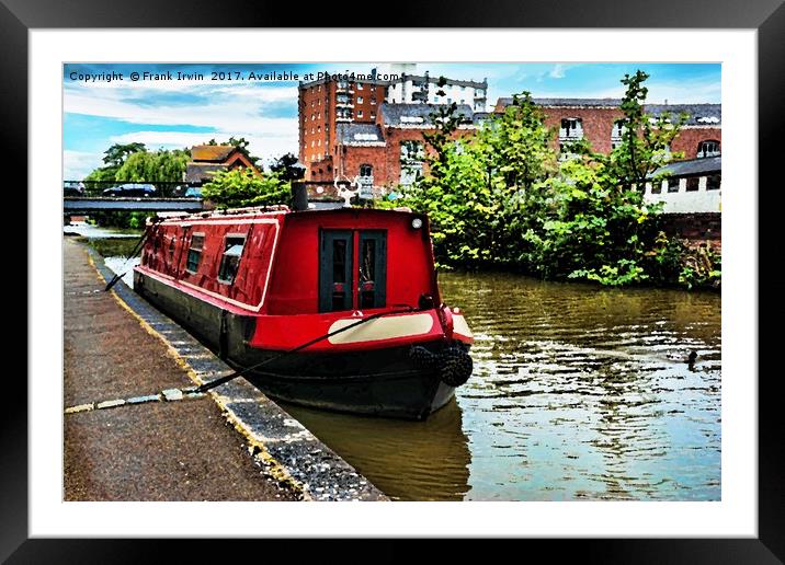 Canal boat on Shropshire Union canal at Chester Framed Mounted Print by Frank Irwin