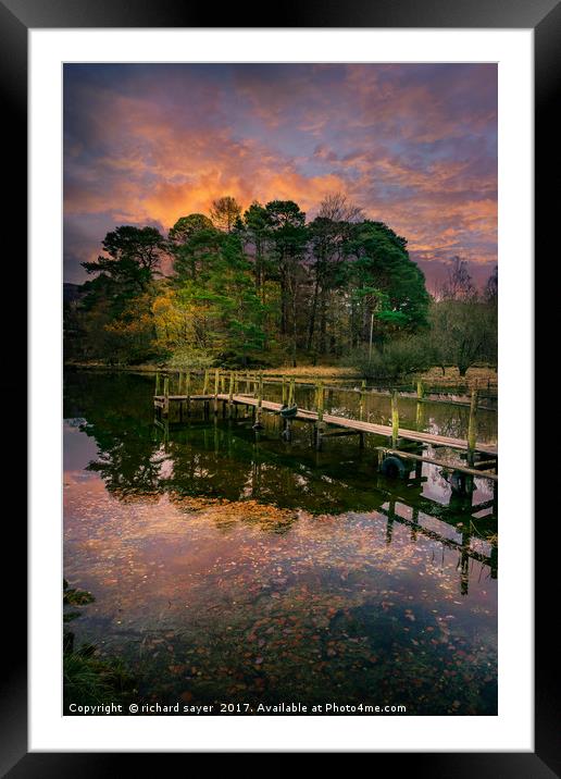 Lakeside Launch Framed Mounted Print by richard sayer