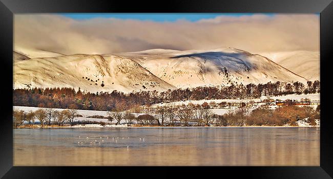 Snow Over The Ochil Hills, Scotland. Framed Print by Aj’s Images
